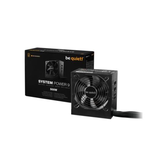 PSU Be quiet! System Power 9 | 500W CM 20+4 pin ATX Zwart PSU Be quiet! System Power 9 | 500W CM 20+4 pin ATX Zwart