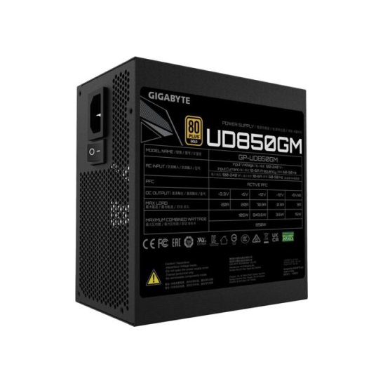 PSU Gigabyte 850W 20+4 pin ATX ATX Zwart PSU Gigabyte 850W 20+4 pin ATX ATX Zwart