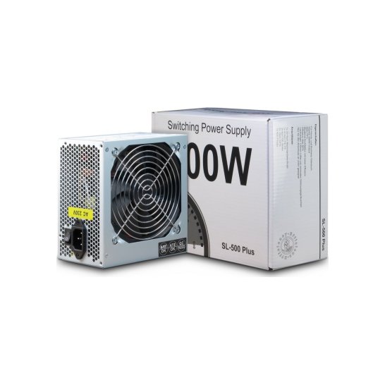 PSU Inter-Tech SL-500 500W 20+4 pin ATX Zilver PSU Inter-Tech SL-500 500W 20+4 pin ATX Zilver
