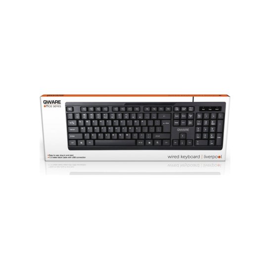 QWARE Wired Keyboard Liverpool Black