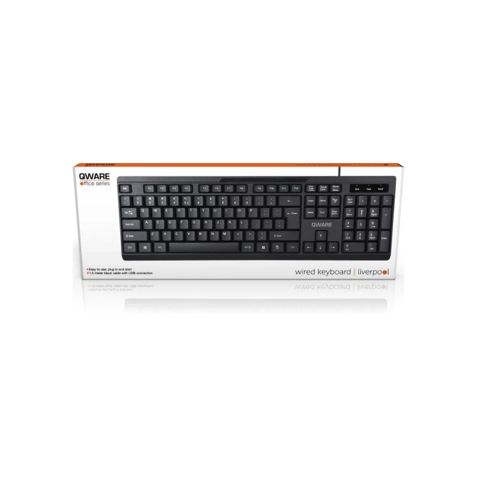 QWARE Wired Keyboard Liverpool Black