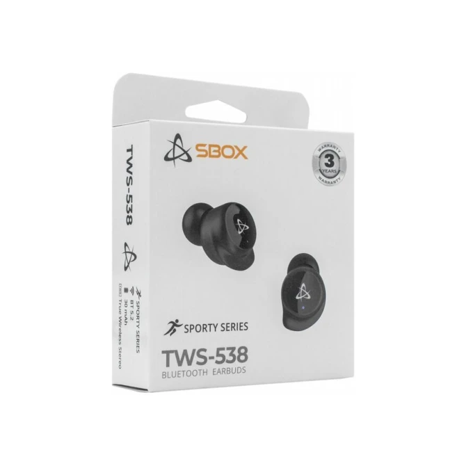 SBOX Earbuds EB-TWS538-B | Draadloze In-Ear Bluetooth Oordopjes | USB-C Oplaadcase | Zwart