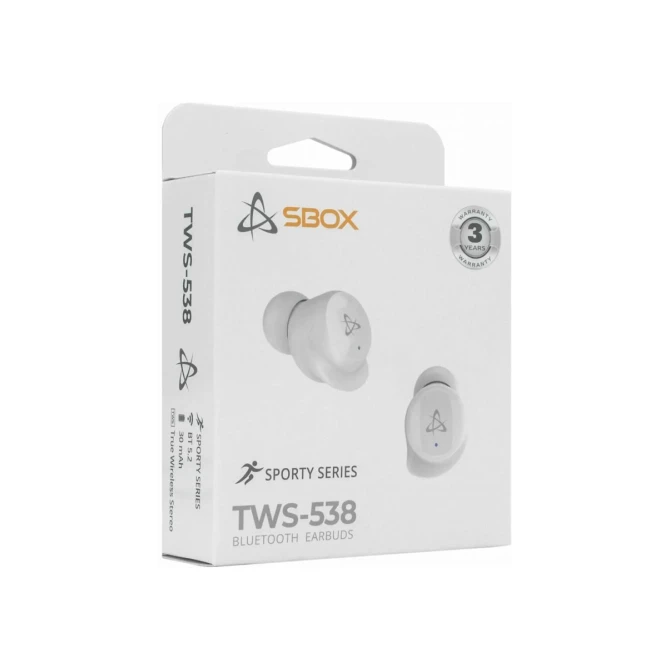 SBOX Earbuds EB-TWS538 | Draadloze In-Ear Bluetooth Oordopjes | USB-C Oplaadcase | Wit