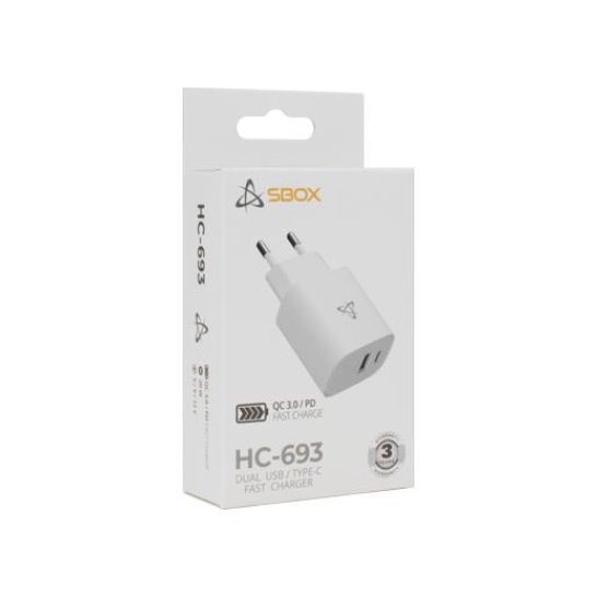 SBOX HOME CHARGER SBOX HC-693 SB A / TYPE - C SBOX HOME CHARGER SBOX HC-693 SB A / TYPE - C