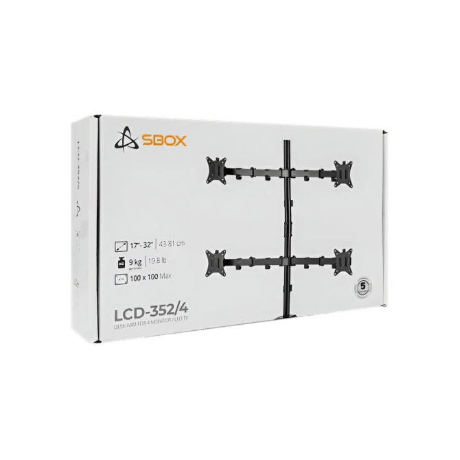 SBOX LCD-352/4-2 | Verstelbare Monitor-bureaubeugel | Tot 32