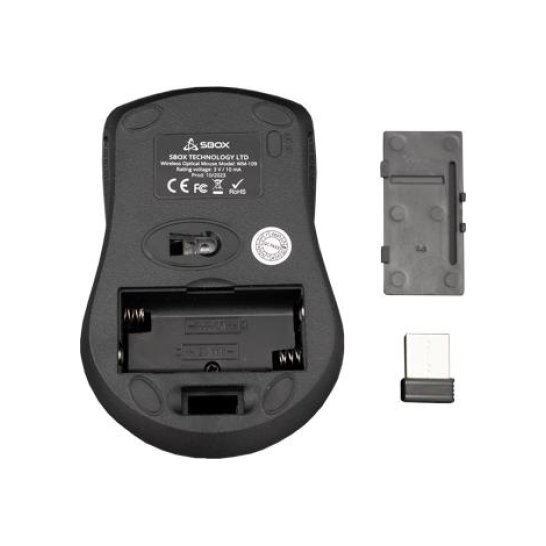SBOX MOUSE SBOX WM-109 Black Wireless 2.4GHZ 1000DPI SBOX MOUSE SBOX WM-109 Black Wireless 2.4GHZ 1000DPI
