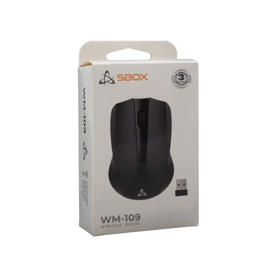 SBOX MOUSE SBOX WM-109 Black Wireless 2.4GHZ 1000DPI