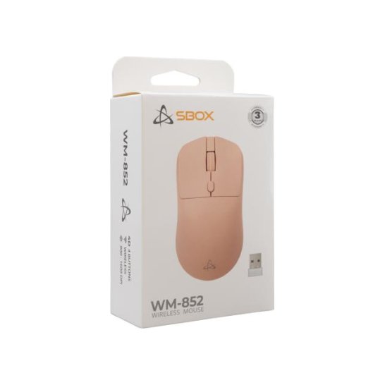 SBOX MOUSE SBOX WM-852P Pink Wireless 2.4GHZ 800-1600DPI SBOX MOUSE SBOX WM-852P Pink Wireless 2.4GHZ 800-1600DPI