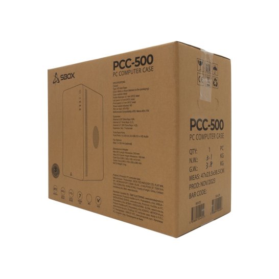 SBOX PC CASE PCC-0500 ATX WITHOUT PSU
