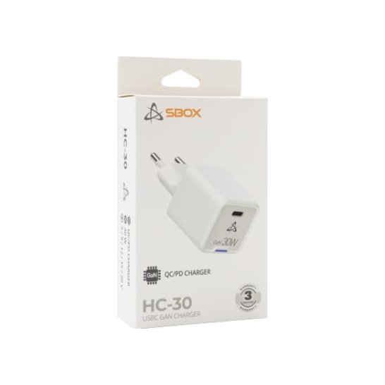 SBOX USB HOME CHARGER HC-30 / Type-C 30W GAN USBC SBOX USB HOME CHARGER HC-30 / Type-C 30W GAN USBC