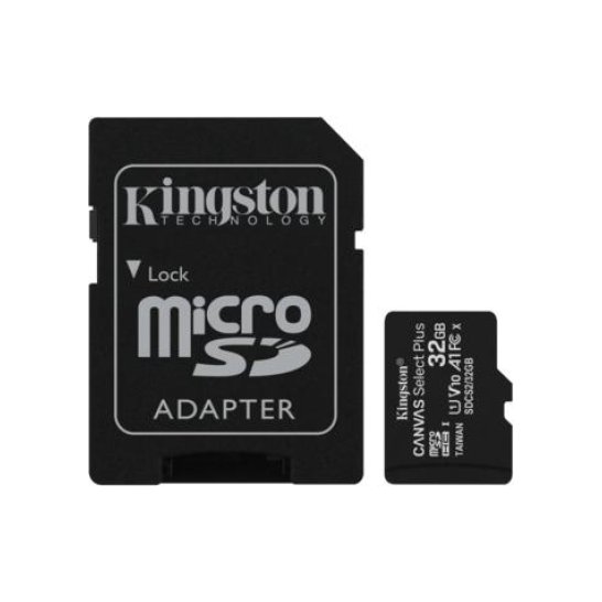 SDCARD Kingston Canvas Select MicroSD 32GB Class10 + adapter SDCARD Kingston Canvas Select MicroSD 32GB Class10 + adapter