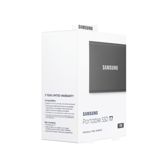 SSD EXT. Samsung Portable SSD T7 1TB Grijs SSD EXT. Samsung Portable SSD T7 1TB Grijs