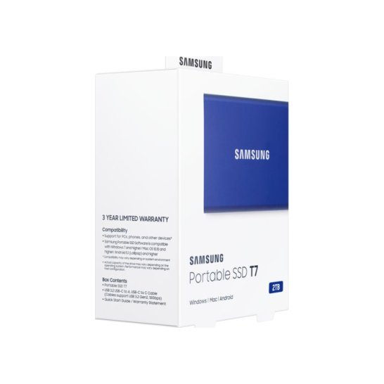 SSD EXT. Samsung T7 2 TB Blauw SSD EXT. Samsung T7 2 TB Blauw