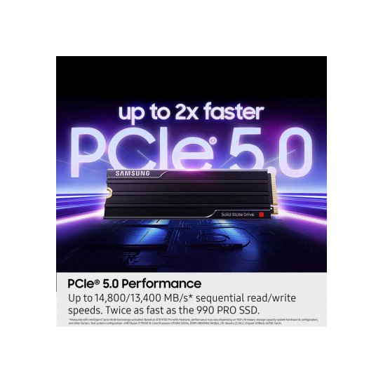 SSD Samsung 9100 PRO 2TB PCIe 5.0 NVMe V-NAND TLC Heatsink