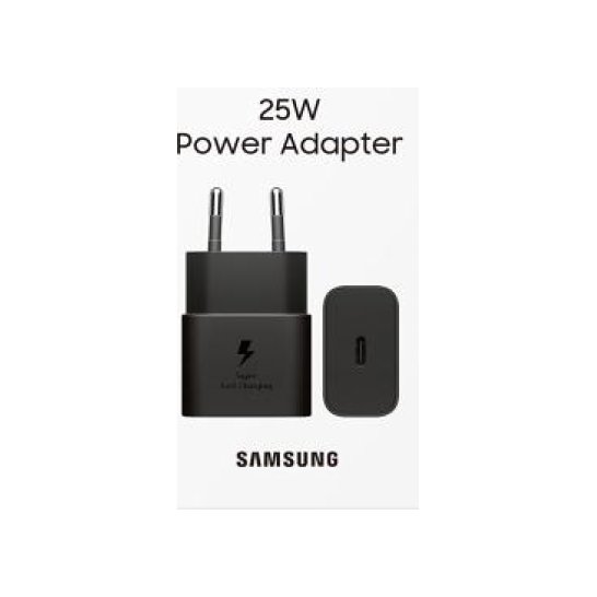 Samsung 25W Power Adapter Fast Charge USB-C - Zwart Samsung 25W Power Adapter Fast Charge USB-C - Zwart