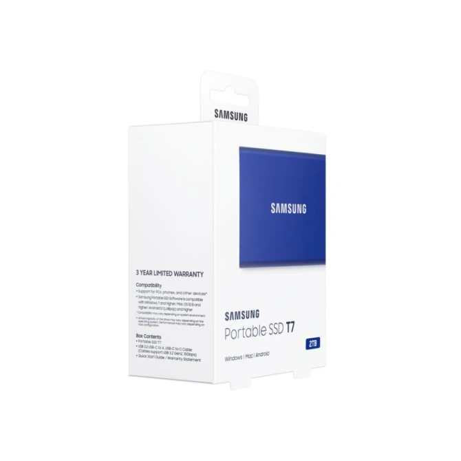 SSD EXT. Samsung T7 2 TB Blauw