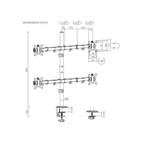 Sbox Desktop ARM 17-32 Inch Vesa 4X 75x75-100x100 4X 9KG Sbox Desktop ARM 17-32 Inch Vesa 4X 75x75-100x100 4X 9KG