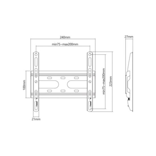 Sbox Muurbeugel 23-43 Inch Vesa 75x75-200x200 45KG Max Sbox Muurbeugel 23-43 Inch Vesa 75x75-200x200 45KG Max