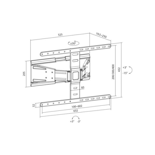 Sbox Muurbeugel 43-90Inch 100x200-600x400 Tilting Swivel Sbox Muurbeugel 43-90Inch 100x200-600x400 Tilting Swivel