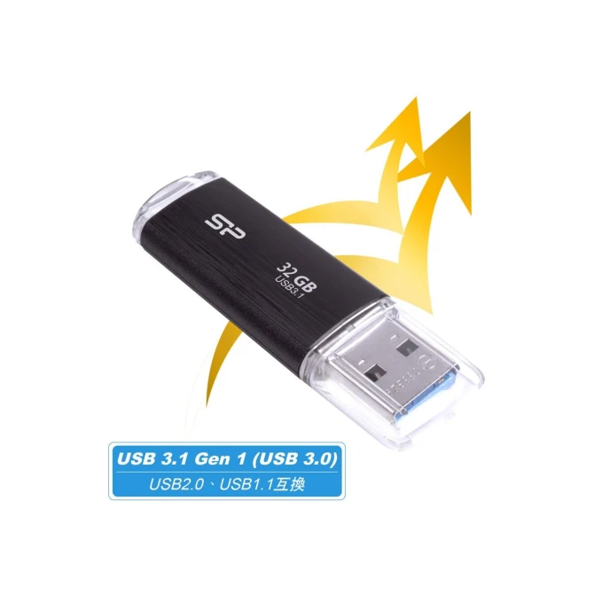 USB Silicon Power 32GB Blaze B02 USB 3.0 flashdrive Zwart