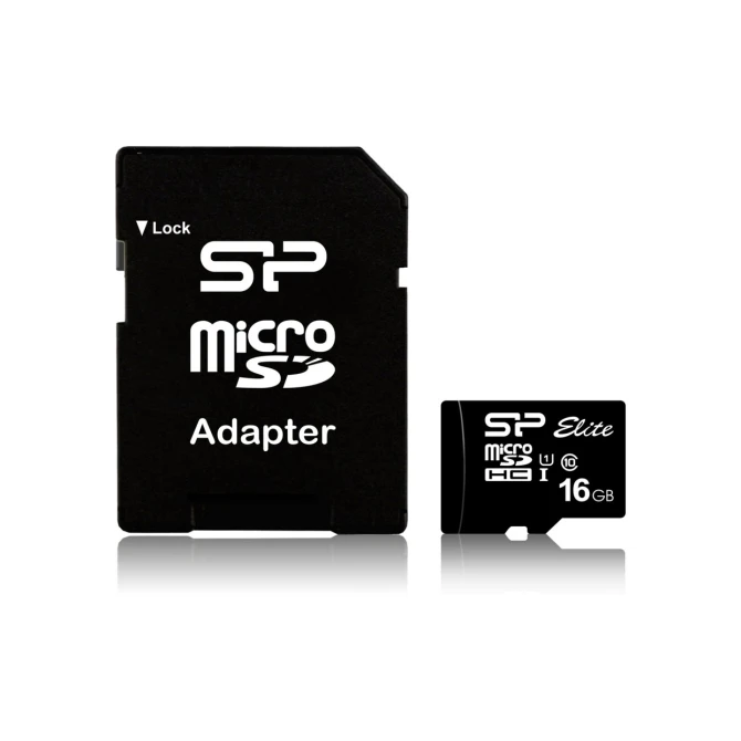 SD Silicon Power 16GB Elite MicroSD incl. SD-adapter Zwart