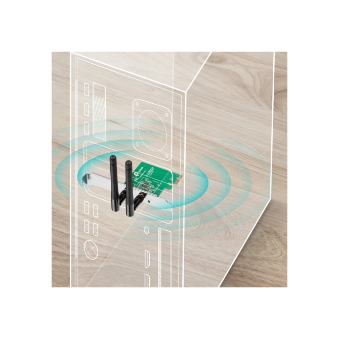 TP-LINK TL-WN881ND | Wi-Fi 4 Intern WLAN PCI Express | 300 Mbps | 2,4 GHz | Zwart