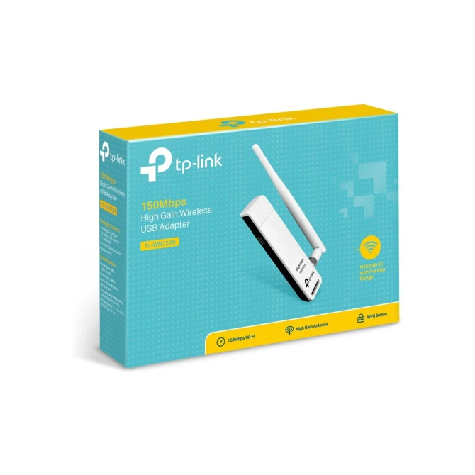 TP-Link TL-WN722N | Wi-Fi 4 USB-adapter | 150 Mbps | 2,4 GHz | USB 2.0 | Zwart