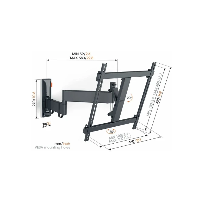 Vogel's Comfort TVM3445 | Draai- en kantelbare TV-beugel | 32-65