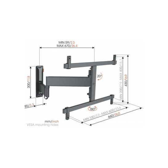 Vogels TVM 3665 BLACK Vogels TVM 3665 BLACK