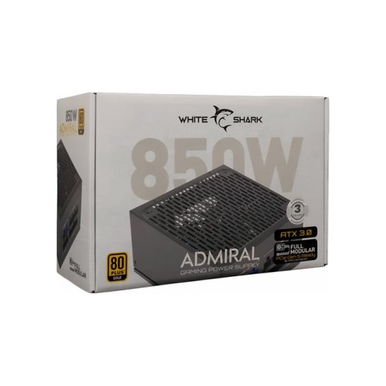 White Shark ADMIRAL PSU 850W 80 PLUS GOLD FULLY Modular White Shark ADMIRAL PSU 850W 80 PLUS GOLD FULLY Modular