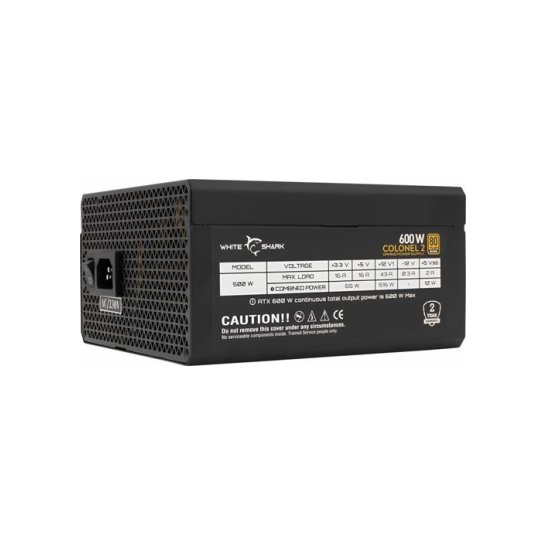 White Shark PSU 600W 80 PLUS BRONZE FULLY Modular White Shark PSU 600W 80 PLUS BRONZE FULLY Modular