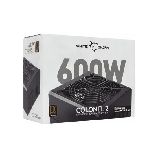 White Shark PSU 600W 80 PLUS BRONZE FULLY Modular White Shark PSU 600W 80 PLUS BRONZE FULLY Modular