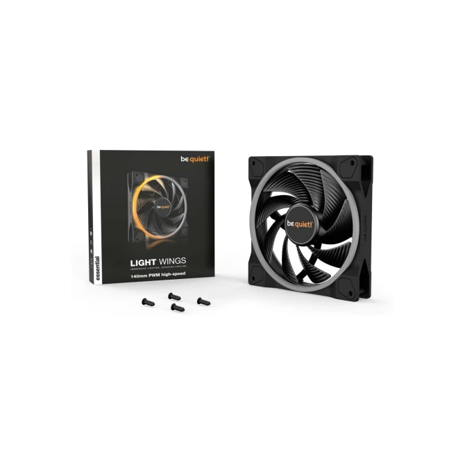 be quiet! Light Wings 140mm PWM High-Speed | Behuizingsventilator 14 cm | Zwart | 1 Stuk