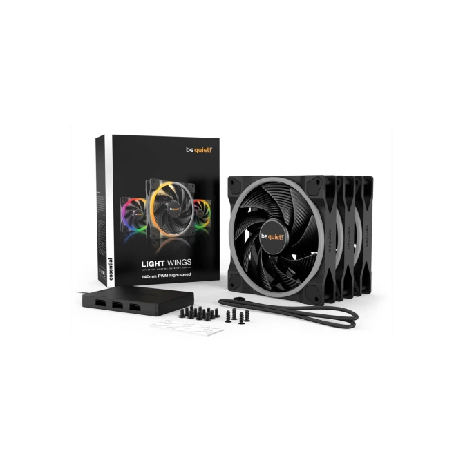 be quiet! Light Wings | 140mm PWM Triple Pack high-speed Computer behuizing Ventilator 14 cm Zwart 3 stuk(s)