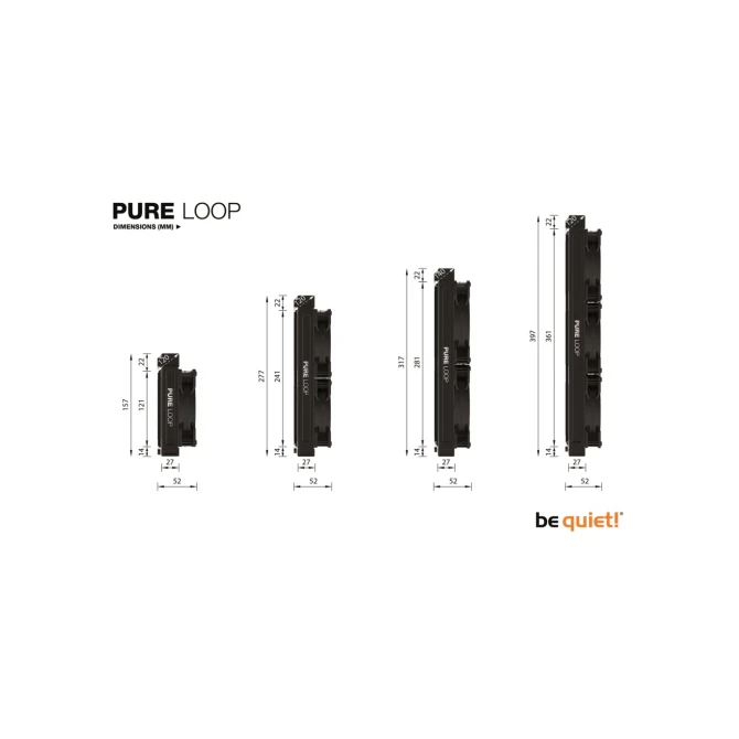 be quiet! PURE LOOP 280mm CPU Cooler 14 cm Zwart