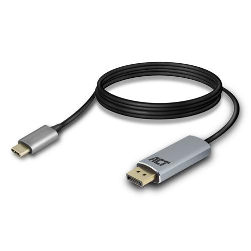 ACT USB-C naar DisplayPort male kabel 1,8m 4K @ 60Hz