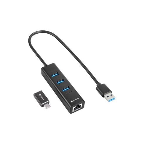 HUB Sharkoon Draadloos USB 3.2 Gen 1 Type-C Zwart