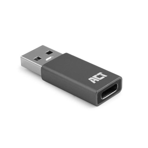 ACT AC7375 tussenstuk voor kabels USB Type-C USB Type-A Grij