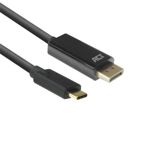 ACT AC7325 video kabel adapter 2 m USB Type-C DisplayPort Zw